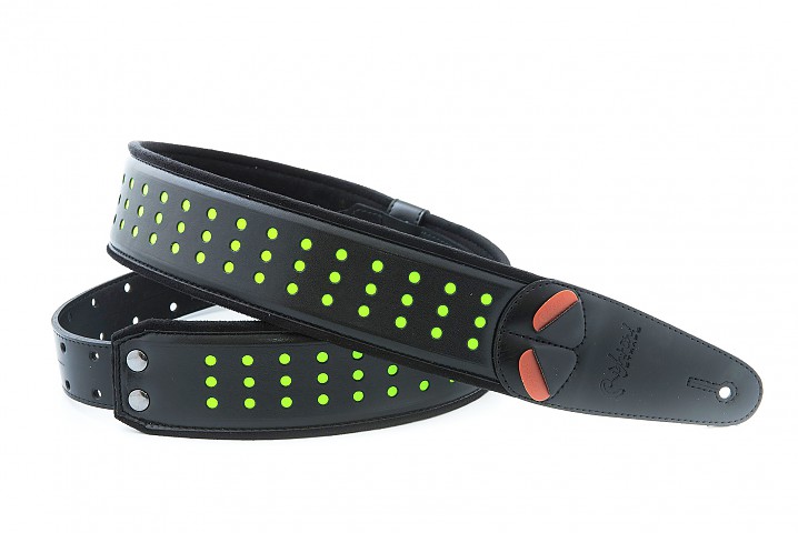 GUITAR STRAP - HOLES NEON GREEN